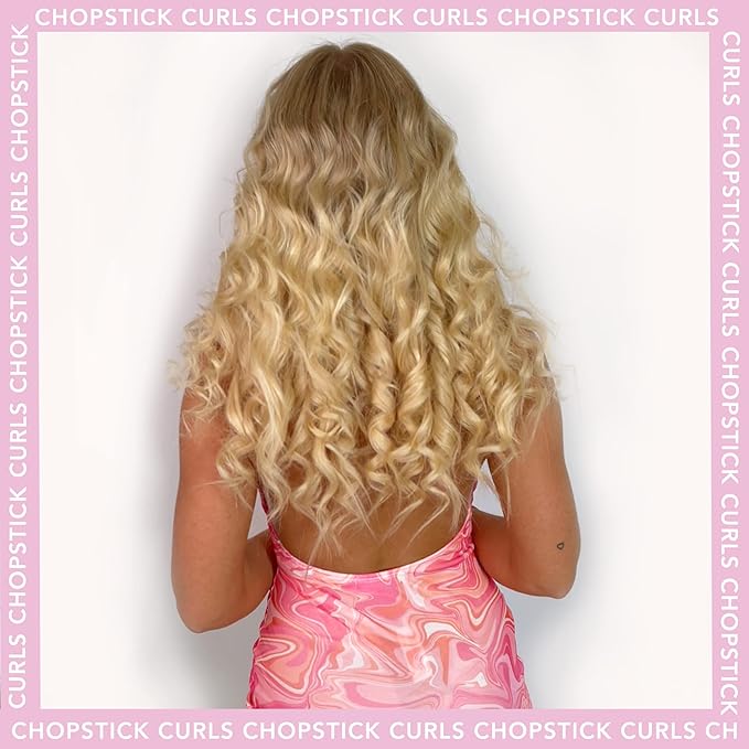CHOPSTICK STYLER Cheeky, Professional Curling Wand, 5 Variable Temperatures, 0.6” x 0.4” Chunkier Rectangular Titanium Barrel for Long Lasting, Natural, Voluminous Chopstick Mermaid Curls