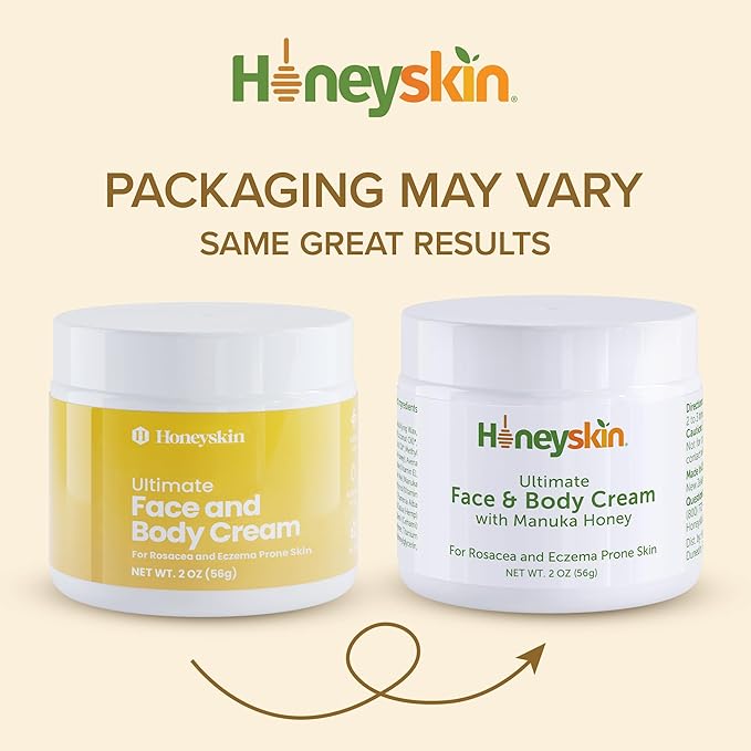 Hydrating Face Moisturizer & Body Cream with Manuka Honey Cream - Organic Face Moisturizer with Honey for Extremely Dry Skin - for Dry & Itchy Skin, Rosacea & Eczema Prone Skin 2oz