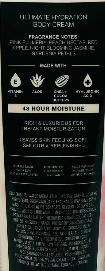 Bath & Body Works Womens Plumeria Ultimate Hydration Body Cream 8 Ounces Pack of 2