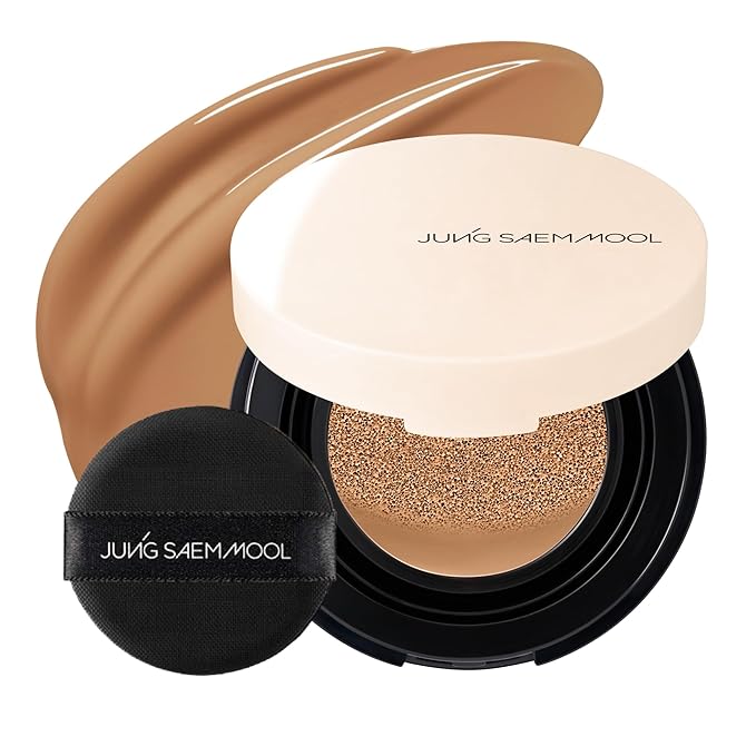 JUNG SAEM MOOL Essential Skin Nuder Cushion | Natural Finish, Buildable Coverage Cushion Foundation by Korean Makeup Artist (Mini, 0.17 Fl Oz), 30C Cinnamon