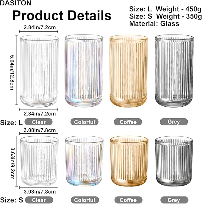 DASITON Makeup Brush Holder Organizer, Crystal Glass Makeup Brushes Storage Holder, Vintage Make Up Brush Cup for Vanity, Pen Pencil Holder for Desk, Toothbrush Holders for Bathroom (Coffee SL)