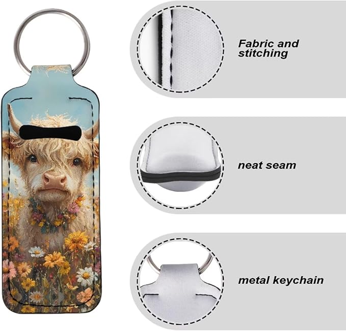 Pensura Chapstick Holder Keychain Fashion 5 Pcs Car Keychain Holder Portable Chapstick Holder Keep from Scratched and Dust