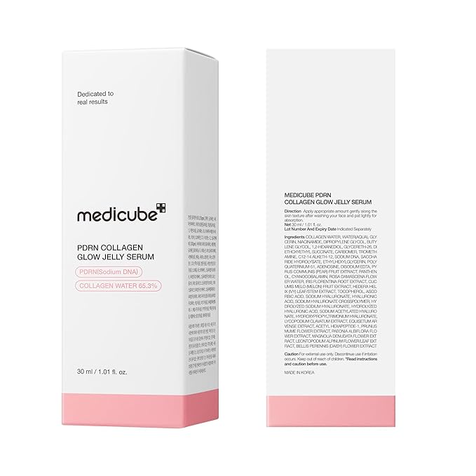 medicube PDRN Pink Collagen Glow Jelly Serum | Lightweight Water-Jelly For Plump & Supple Skin | Radiance & Elasticity Care with PDRN, Collagen, Niacinamide | Korean Skin Care 1.01 fl.oz