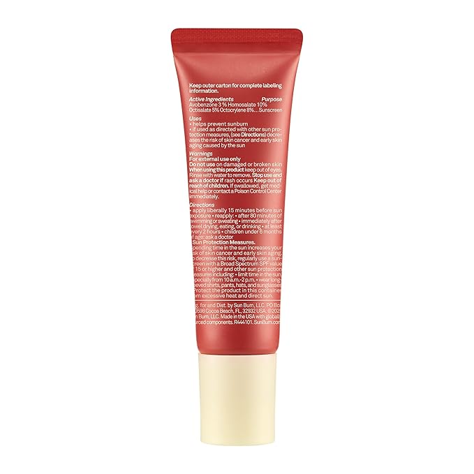 Sun Bum SPF 30 Sunscreen Bonfire Tinted Lip Balm - Coconut Flavor Broad Spectrum Moisturizing with Aloe & Vitamin E - Hawaii 104 Act Compliant (Made Without Octinoxate & Oxybenzone) - 0.5 oz