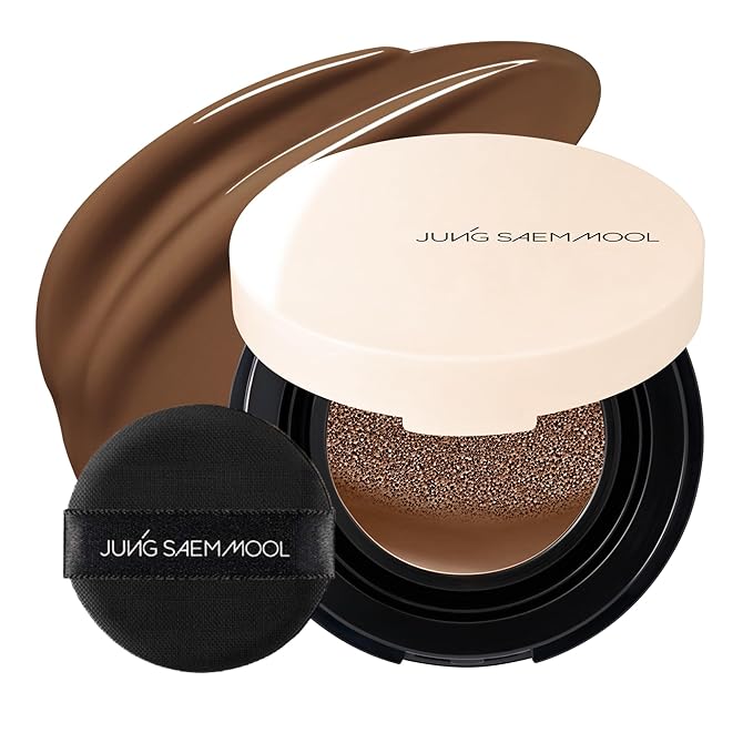 JUNG SAEM MOOL Essential Skin Nuder Cushion | Natural Finish, Buildable Coverage Cushion Foundation by Korean Makeup Artist (Mini, 0.17 Fl Oz), 40N Chestnut