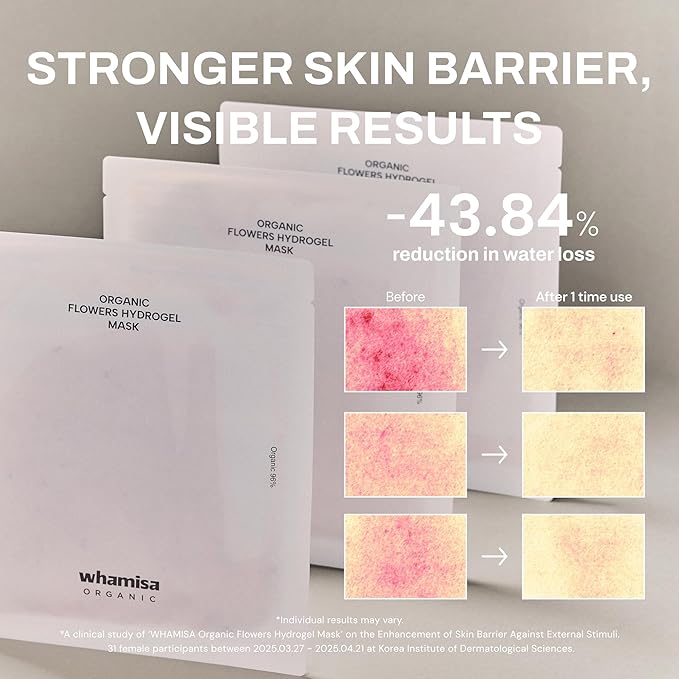 Whamisa Calming & Radiance Duo: Organic Flowers Toner Deep Rich and Hydrogel Facial Sheet Mask Bundle
