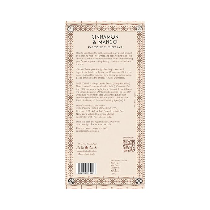 Old School Rituals Cinnamon & Mango Toner Mist 100ml