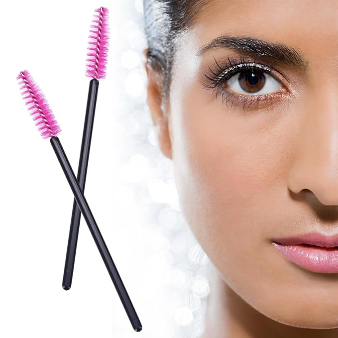 1000 PCS Disposable Eyelash Mascara Brushes Wands Applicator Makeup Brush Tool Kits,Pink