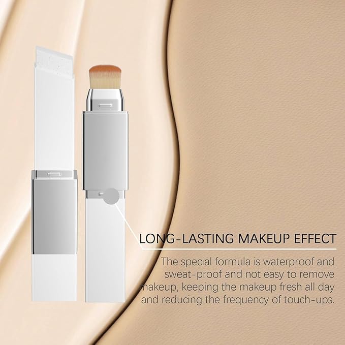 Official Lumineskin Cover Cream Stick V - Color Changing Foundation Stick - Hydrating Concealer Base Makeup, Dual-Ended with Built-in Brush, Portable for Daily Use (Natural)