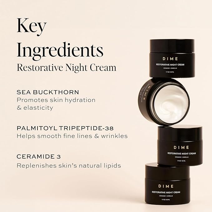 DIME Beauty Moisture Skin Care Set - Dewy Day Cream and Restorative Night Cream Non Toxic Face Moisturizer for Dry or Sensitive Skin Barrier Repair Day and Night Hydrating Facial Creams