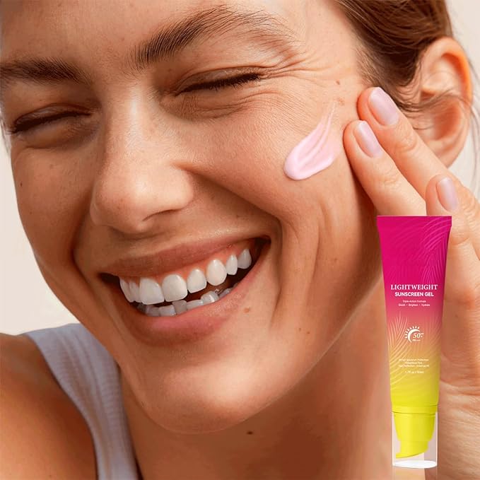 Pink Sunscreen Gel SPF 50+ PA+++ – Lightweight, Pink-Toned Sun Protection for Glowing Skin – Broad-Spectrum, Hydrating, Non-Greasy Formula – 1.7 fl.oz (1PC)