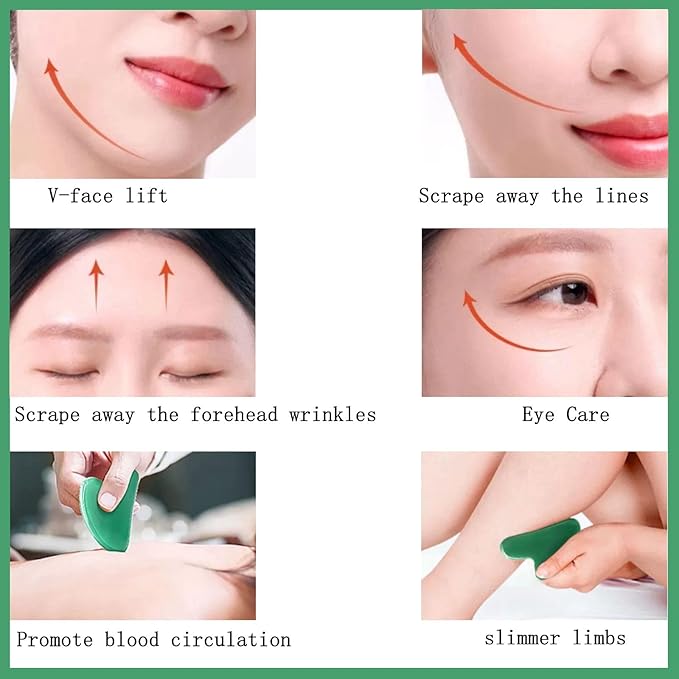 Gua Sha Jade Stone Gua Sha Massage Tool, Guasha Tool for Face and Body Skin Massage. Tools for SPA Acupuncture, Pink Stone for Body Face Neck and Eye, Skin Care Gift for Woman