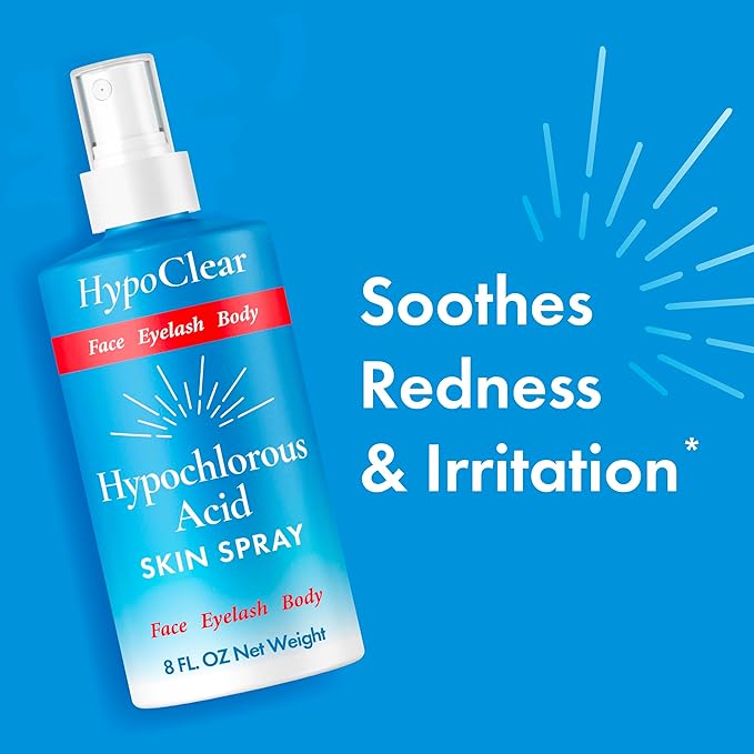 Hypochlorous Acid Spray for Face, Skin & Eyelids – pH-Balanced HOCl Facial Spray Safe for Acne, Red & Sensitive Skin – Gentle Non-Toxic Toner & Cleanser Mist for Clear, Hydrated Skin, 8 oz