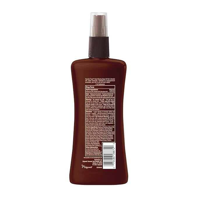 Hawaiian Tropic Sunscreen Protective Tanning Dry Oil Broad Spectrum Sun Care Sunscreen Spray - SPF 15, 8 Ounce, Sun
