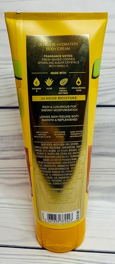 Bath & Body Works Merry Cookie Ultimate Hydration Body Cream 8 Ounces Pack of 2