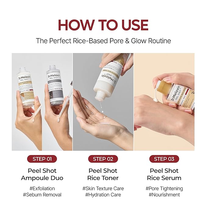 Dr.Melaxin Peel Shot Glow Rice PDRN Serum 30ml Facial Skin Care Smooth Texture For Pore Care Korean Skin Care