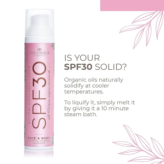 COCOSOLIS Natural Sunscreen Lotion SPF 30 | Effective UVA and UVB protection | Long-lasting Saturated Tan | Nourished & Hydrated Skin | For Face & Body | Mineral Sun Block | 100% Natural Ingredients
