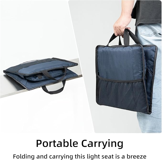 Stadium Seat with Back and Lumbar Support and Padded Cushion Foldable and Portable Perfect for Bleacher Chair in Sports Events and Camping Lawn Use