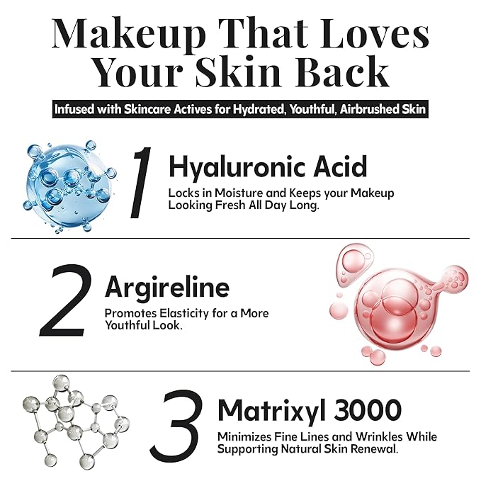 Jerome Alexander MagicMinerals AirBrush Foundation – 2 Piece Set with Airbrush Foundation and Kabuki Brush - Spray Makeup with Anti-aging Ingredients for Smooth Radiant Skin - Cognac