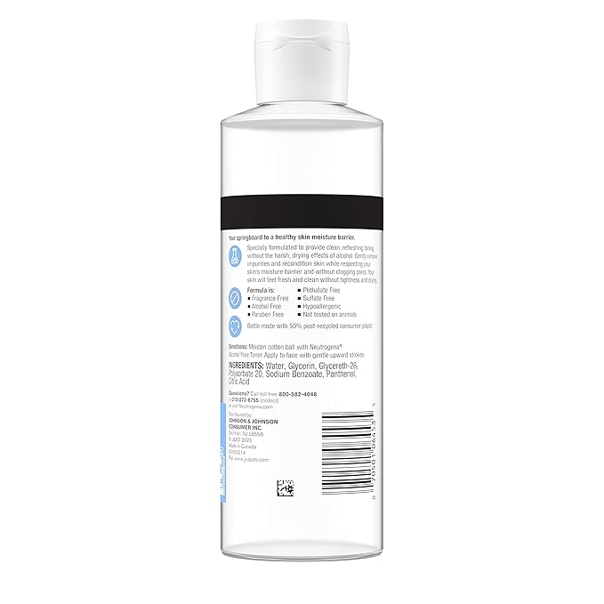 Neutrogena Alcohol-Free Gentle Face Toner | Fragrance-Free | Hypoallergenic | 8 fl. oz | Pack of 2