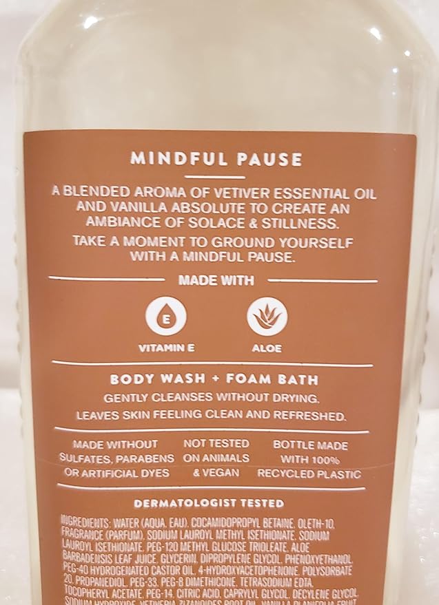 Bath and Body Works Aromatherapy Body Wash and Foam Bath 10 Fluid Ounce (Vetiver Vanilla)