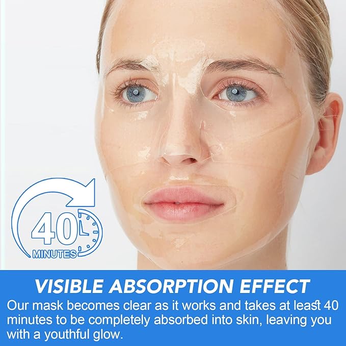 Collagen Face Mask,Collagen Real Deep Mask,Collagen Mask,Deep Hydrating Anti Wrinkle Lifting M-ask,Hydrogel M-asks for All Skin Types 34g*4ea
