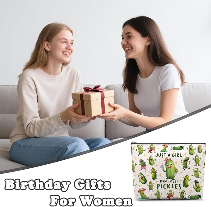 Pickle Makeup Bag, Pickle Gifts For Women, Pickles Makeup Pouch, Pickles Travel Toiletry Bag With Zipper, Birthday Anniversary Christmas Gifts For Mom Sister, Travel Toiletry Bag
