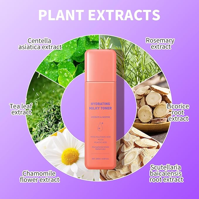 Milky Toner for Face - Hydrating & Soothing Facial Toner with Dewy Finish, Skin Barrier Support Formula for All Skin Types, Non-Sticky Makeup Prep 3.38 fl oz/100ml (2)