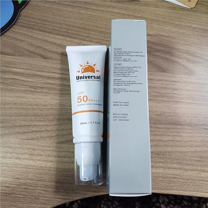 Tinted Moisturizing Daily Sun Cream, Clear Sunscreen for Face SPF 50, Hydrating Sun Essence Face Sunscreen, Korean SPF 50+ PA++++ No White Cast, Hydrating, Moisturizing, UV Defense, Travel Size