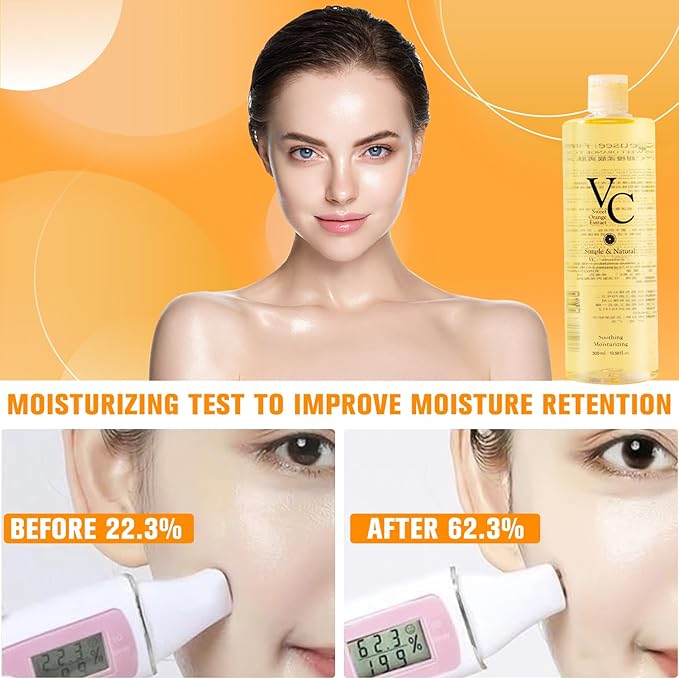 VC Toner Intensive, VC Toner Refreshing Hydrating Rejuvenating, Vitamin C Moisturizing Toner, Hydrating Facial Toner - 300ml