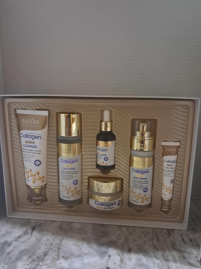 For SADOER Bee Firming Skincare Gift Set,6 Piece Skin care Set Collection,Moisturizing Skin Care Kit,Facial Skin Care Sets Kits,Cleanser Toner Lotion Serums Facial Creams Eye Creams
