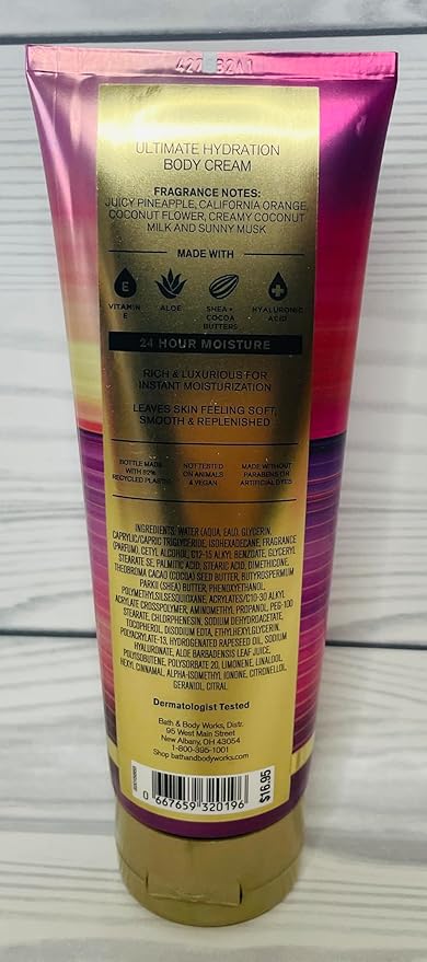 Bath & Body Works Malibu Heat Ultimate Hydration Body Cream 8 Ounces Pack of 2