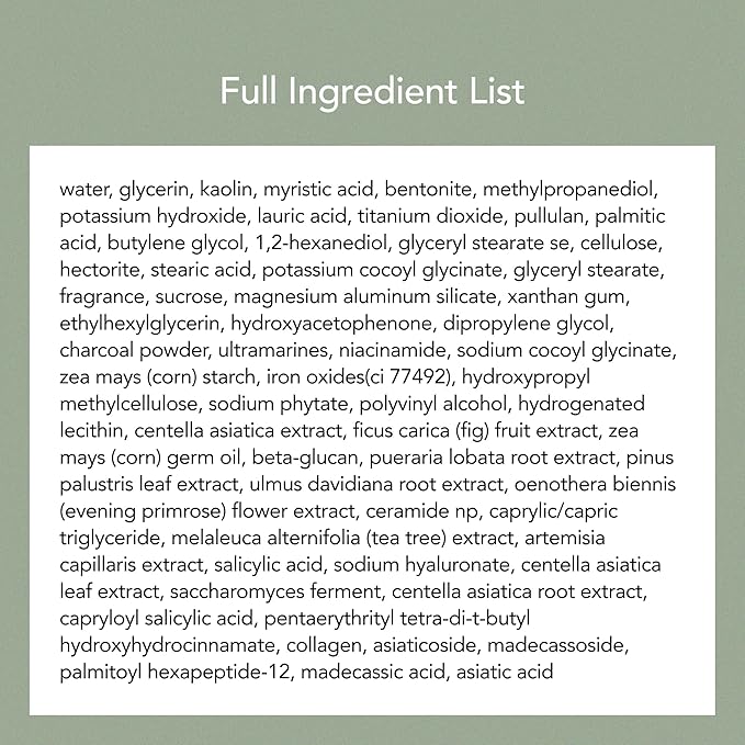 Whipped Korean Face Wash, Doubles as a Face Mask, Clay Charcoal, for Blackheads and Pores, A Deep Cleansing and Exfoliating, Peptide, Vegan Collagen