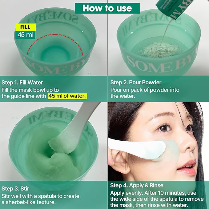 SOME BY MI PDRN Spirulina Soothing Sherbet Mask – 10 Sticks – Korean Vegan Wash-Off Face Mask that Cools by 10.9°C in 10 Minutes – Revitalizes Skin with Spirulina, Seaweed & PHA – Korean Skin Care