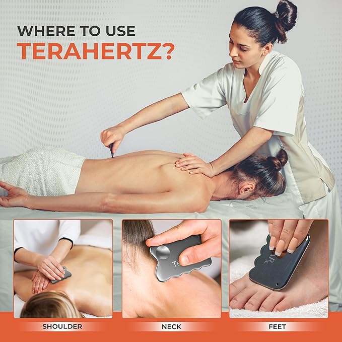 TeraRX® Terahertz Stone Gua Sha & Massage Tools – Authentic Terahertz Tools for Lymphatic Drainage, Tension Relief, and Facial Relaxation (Body Gua Sha)