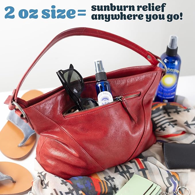 Solar Recover After Sun Moisturizing Spray & Hair Detangler Combo (3 Pack) - 12oz Full Size + 2oz Travel Size Hydrating Facial and Body Mist for Sunburn Relief + 8oz All Natural Leave-In Conditioner