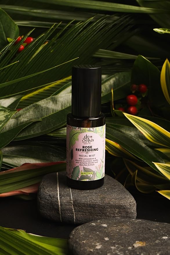 Rose Water Facial Mist – Hydrating Facial Mist with Rose Hydrosol, Cranberry Enzymes & Witch Hazel. Alcohol-Free, Vegan & Natural Skincare for Glowing Skin. 40 ml. De Selva Facial Toner.