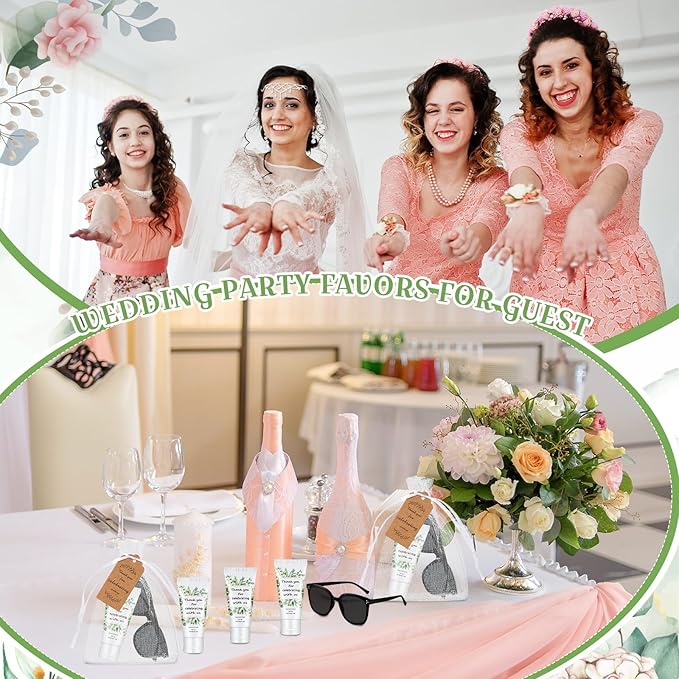 12 Sets Mini Sunscreen and Sunglasses Bulk for Wedding Party Spf30 Water Resistant Sunscreen Lotion Bulk 1oz Travel Size for Thank You Gifts Wedding Party Supplies (Eucalyptus)