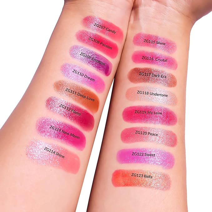 Red Pink Lipstick Moisturizing for Women Shimmer Tinted Lip Balm Hydrating Nourishing Rasberry Lip Gloss Vegan& Cruelty Free Lip Makeup, ZG116 Crystal