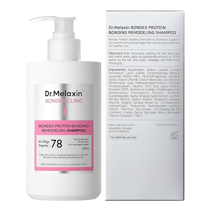 Dr.Melaxin Bondex Protein Bonding Remodeling Shampoo with Argan Oil | Strengthening Keratin & Peptides Bonder | Repair Hair | 13.52 fl.oz.