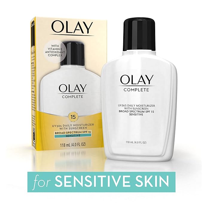 Olay Complete Lotion Moisturizer with Sunscreen SPF 15 Sensitive, 4.0 Ounce, 3 Count
