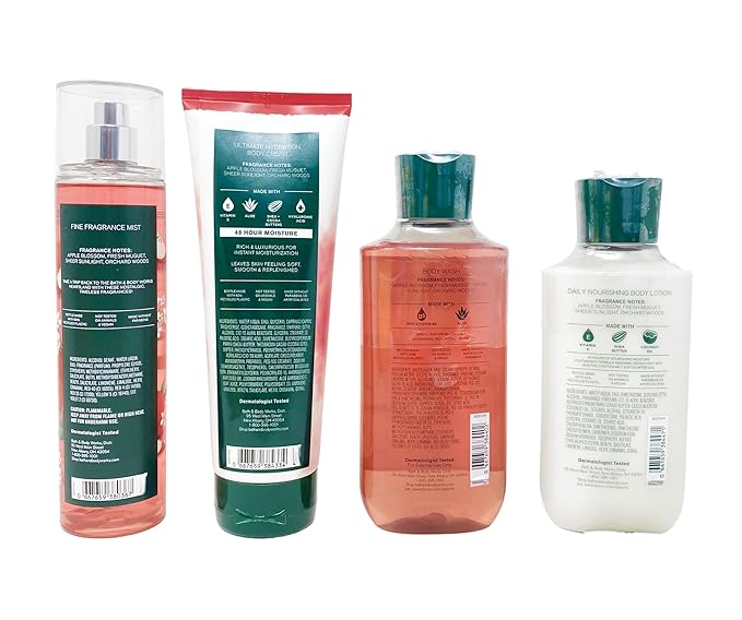 Bath & Body Works COUNTRY APPLE Deluxe Gift Set - Body Lotion - Body Cream - Fragrance Mist & Shower Gel Full Size