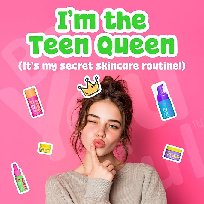 BeYoutiful Skin Care Gift Set, Easter Gifts for Kids, BFF Regimen 5-Piece Kit for Sleepovers & Kids Skincare, Toner, Face Wash, Serum, Moisturizer & Lip Mask, Little Girl Easter Basket Stuffers