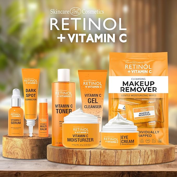 LIVAURA Retinol + Vitamin C Face Toner for Brightening & Anti-Aging – Hydrating Toner to Reduce Fine Lines & Dark Spots – Suitable for All Skin Types – 200 mL