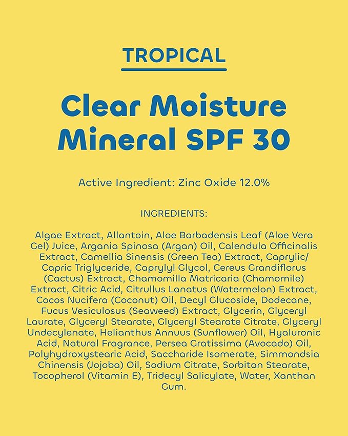 Seaweed Bath Co. Clear Moisture Mineral SPF 30 Broad Spectrum Sunscreen Spray, 6 Ounce, Sustainably Harvested Seaweed, Algae, Coconut