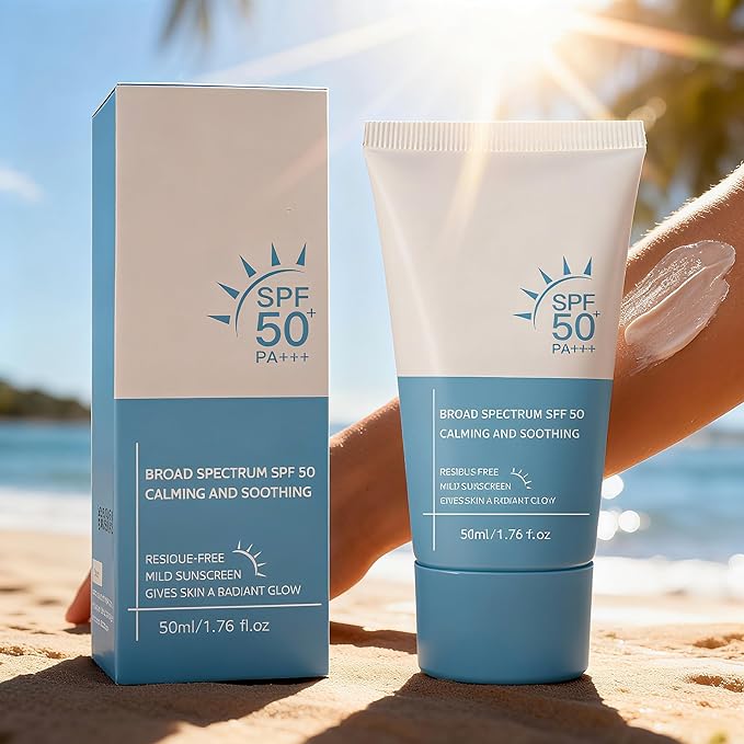 Tinted Sunscreen for Face - Protector Solar Para La Cara 50ml, Broad Spectrum SPF50+, Natural Light Coverage, Lightweight Non-Greasy, No White Cast, Daily Wear with Moisturizer 1.76 Fl.oz/1PC