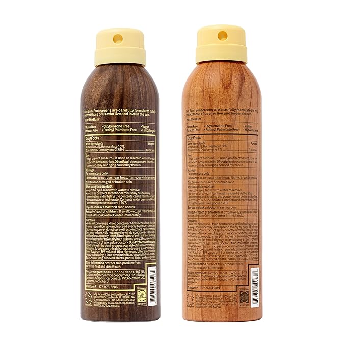 Sun Bum Original Spf 30 and 50 Sunscreen Spray Vegan and Hawaii 104 Act Compliant (Octinoxate & Oxybenzone Free) Broad Spectrum Moisturizing UVA/UVB Sunscreen With Vitamin E 2 Pack