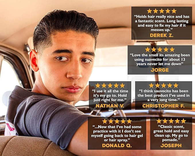Suavecito Pomade Original Hold For Men 4 oz, 1 Pack - Medium Shine Water Based Wax Like Flake Free Hair Gel - Easy To Wash Out - All Day Hold For All Hairstyles