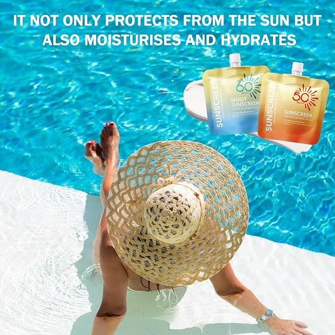 2PCS Face Sunscreen SPF 50,Waterproof Sun Screen SPF 60,Lightweight Face Sunscreen for Women Men,Non-greasy Sunblock,Moisturizing Body Sun screen Lotion for All Skin Types