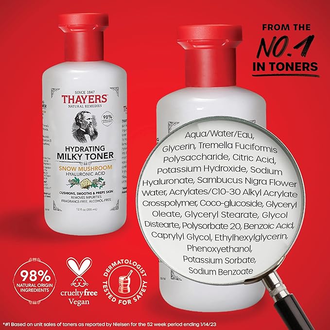 Thayers Purify & Hydrate Skin Care Set, Includes Rose Petal Facial Toner to Reduce Pores and Hydrating Milky Toner for 48H Hydration, 1 Skin Care Kit